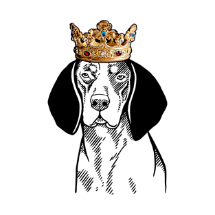 Bluetick Coonhound Dog King Queen Wearing Crown T-Shirt