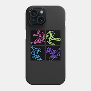 Neon Snowboarding Squares - Vibrate Colors Phone Case