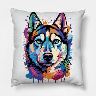 Cute Husky - Husky Colourful- Husky Lovers Pillow