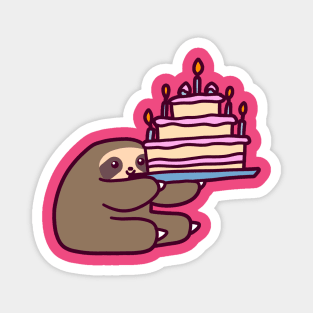 Birthday cake Sloth Magnet