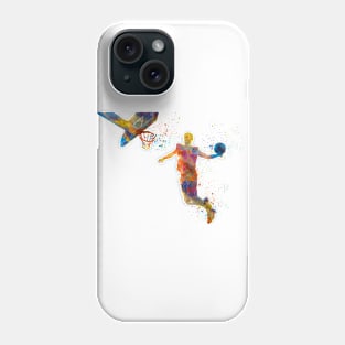 Basketball player in watercolor Phone Case