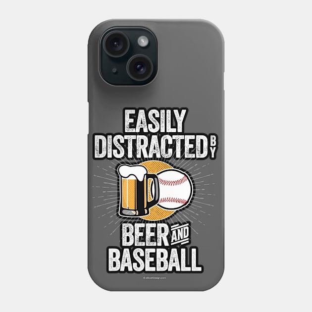 Easily Distracted by Beer and Baseball Phone Case by eBrushDesign