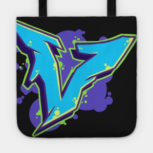 Letter V  - Graffiti Street Art Style Tote