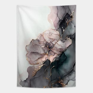 Pink Rose - Abstract Alcohol Ink Resin Art Tapestry