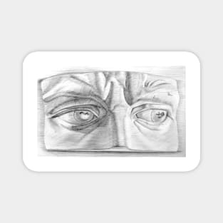 Michaelangelo Statue Eyes Drawing Magnet