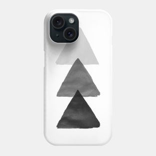 Black and White Watercolor Triangles Phone Case