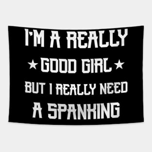 Funny Dom Sub Girl Good Naughty BDSM Spank Tapestry