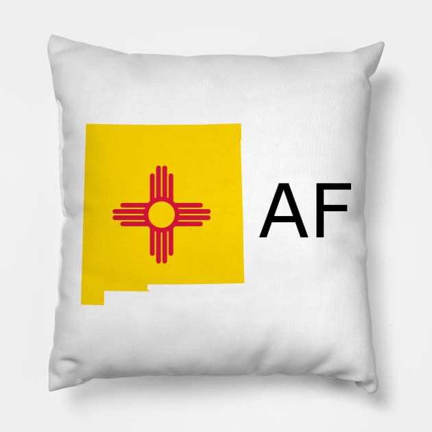 New Mexico Flag State Outline AF (black) Pillow by Big Term Designs