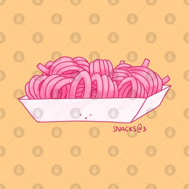 Curly Fries in PINK by Snacks At 3
