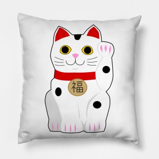 Lucky charms beckoning cat (maneki neko) Pillow