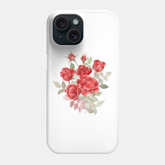 Bouquet of red roses Phone Case by Flowersforbear