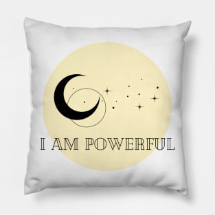 Affirmation Collection - I Am Powerful (Yellow) Pillow