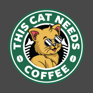 Cat Needs Coffee T-Shirt