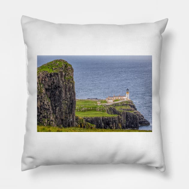 Neist Point lighthouse Pillow by Grant's Pics