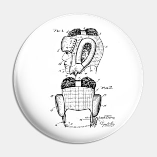 Head Guard Vintage Patent Hand Drawing Pin