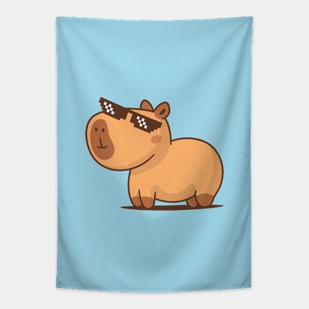 Cool Capybara Tapestry by zoljo