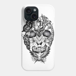 Animals and Flowers Wildlife Skull Phone Case