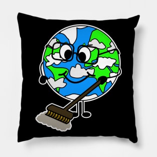 Earth Day Cleaning Sweeping Pillow