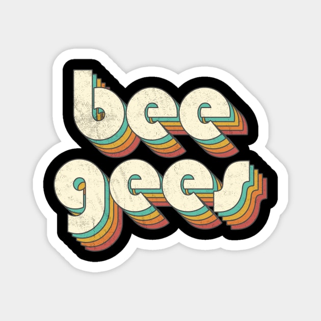 Vintage Bee  Rainbow Letters Distressed Style Magnet by Cables Skull Design