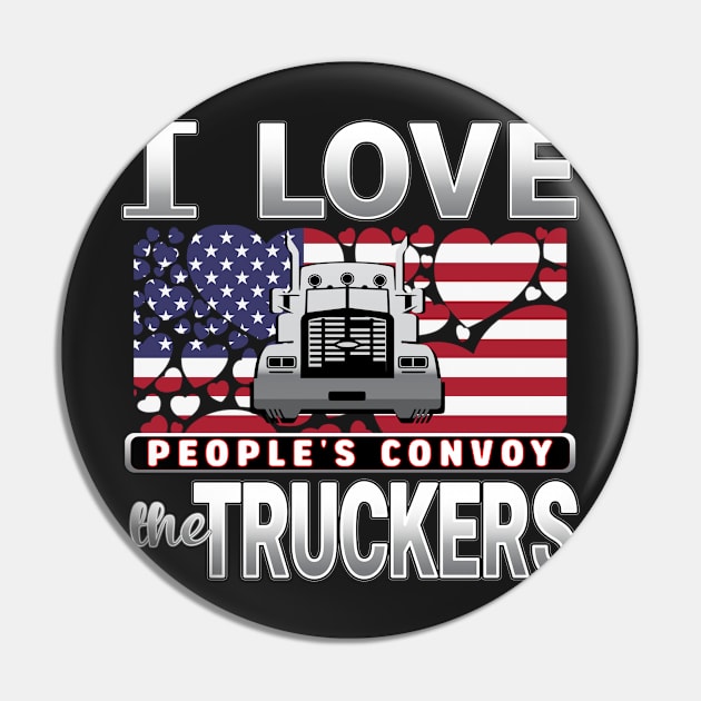 I LOVE THE TRUCKERS - PEOPLES CONVOY USA FLAG OF HEARTS GRAY SILVER LETTERS Pin by KathyNoNoise