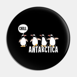 Antarctica With Penguin Family Pin