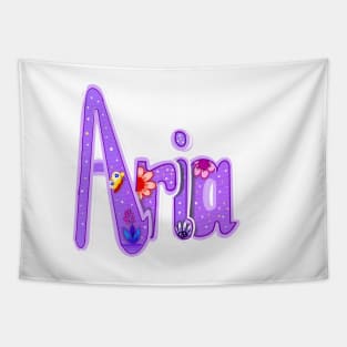 Aria popular girls first name. Personalized personalised customised name Aria Tapestry