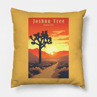 Joshua Tree National Park Vintage Travel Poster Pillow