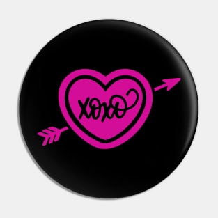 XOXO Cupid heart Pin