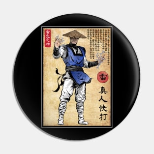 Thunder God woodblock Pin