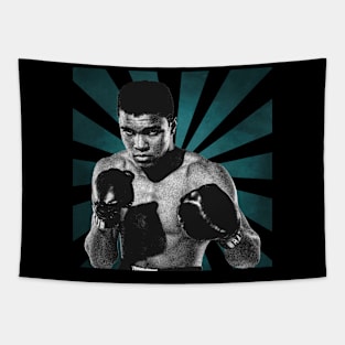 Muhammad Ali II Retro Pixel II 70s Tapestry