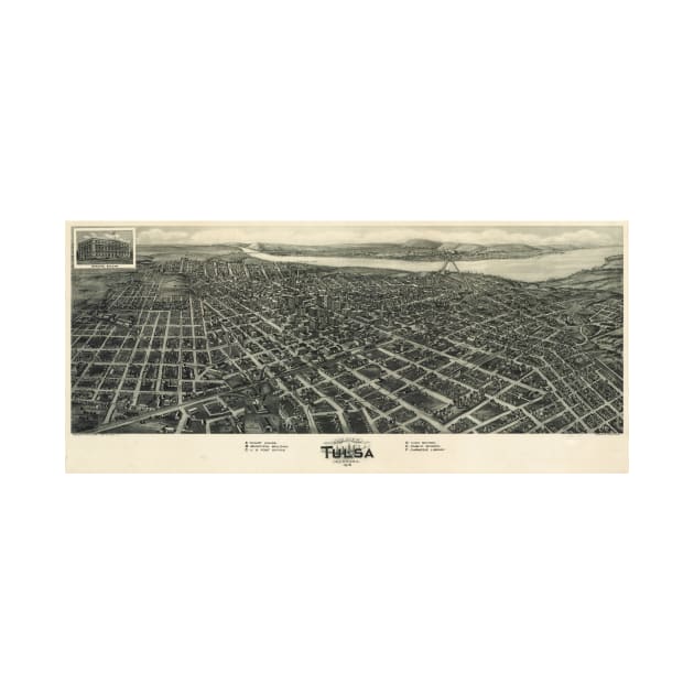 Vintage Pictorial Map of Tulsa (1918) by Bravuramedia