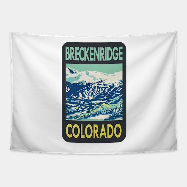 Vintage Breckenridge Colorado travel sticker Tapestry by ROEDERcraft