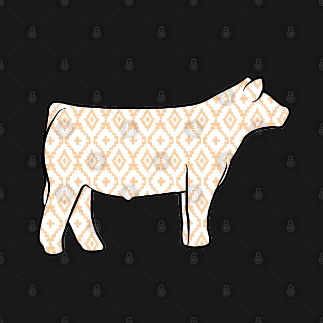 Rustic Yellow Aztec Show Steer Silhouette  - NOT FOR RESALE WITHOUT PERMISSION by l-oh