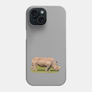 White lipped Rhino Phone Case