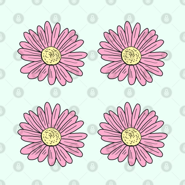 Pink Daisy Doodle Pack by NatureGlow