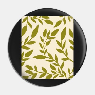 Abstract Pastel Green Botanical  Leaves Pattern Pin