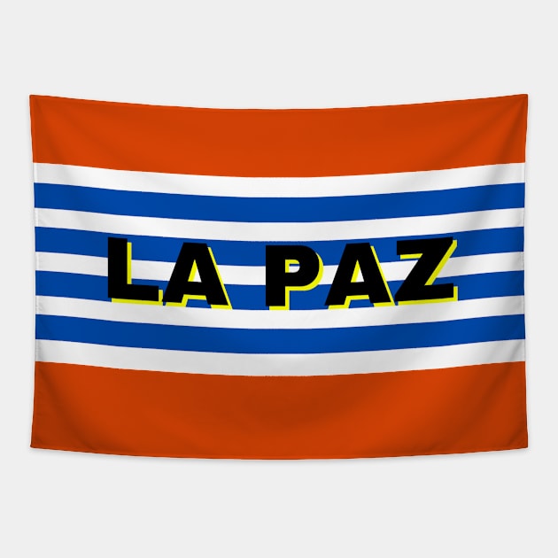 La Paz City in Uruguay Flag Stripes Tapestry by aybe7elf