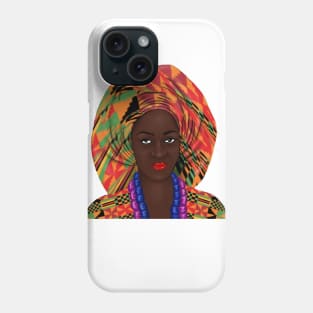 African Woman Kente Pattern Phone Case