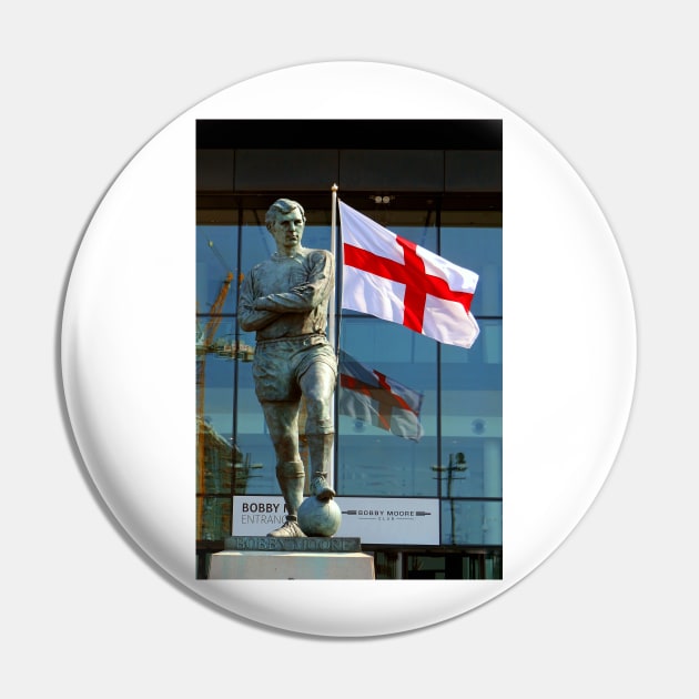 Bobby Moore Statue England Flag Wembley Stadium Pin by Andy Evans Photos