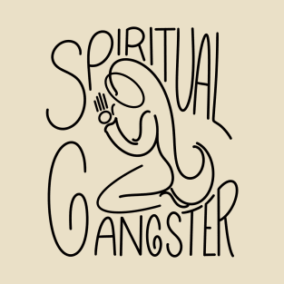 Spiritual Gangster black line art T-Shirt