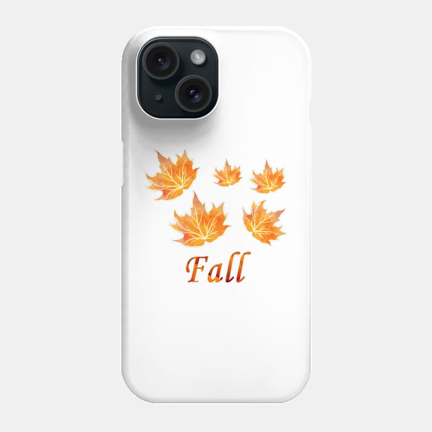 Celebrate Fall with Orange Watercolor Autumn Leaves Phone Case by Star58