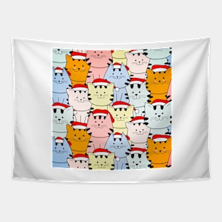 Cute Cat Christmas Pattern Tapestry