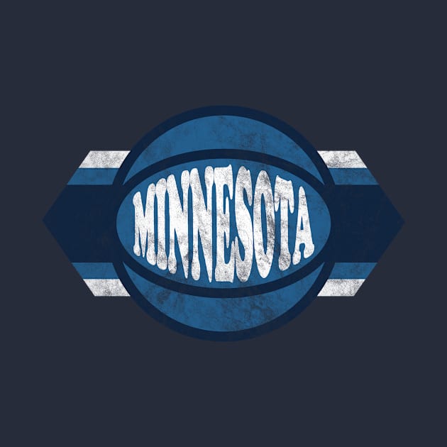 Minnesota Basketball retro and distressed ball and stripe by MulletHappens