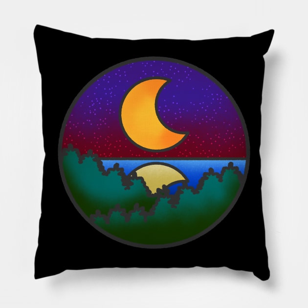 Moonset Pillow by kmtnewsman
