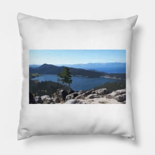 Lake Tahoe Rim Trail Painting Pillow