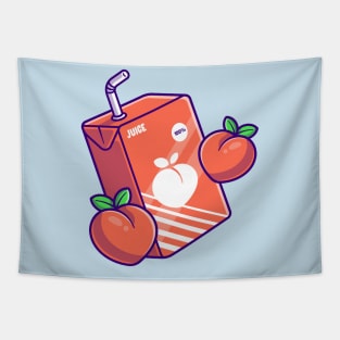 Peach Juice Box Cartoon Tapestry