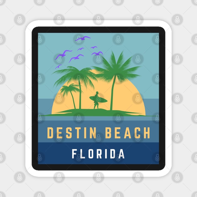 Destin Beach Florida Sunset Magnet by bougieFire