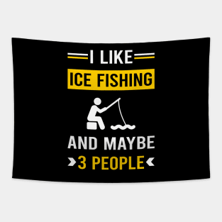 3 People Ice Fishing Tapestry