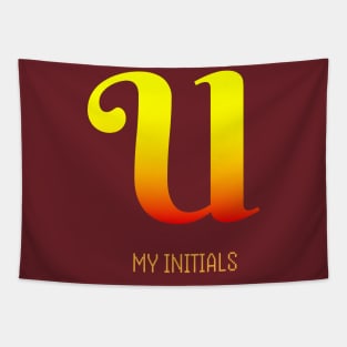 Letter U Initials Unique Name T-Shirt Tapestry