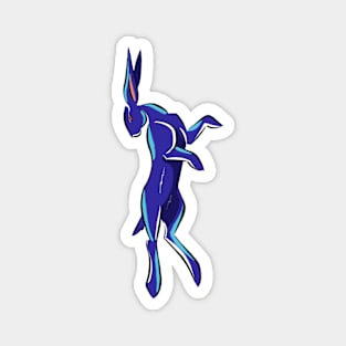 Dancing Blue Bunny Magnet